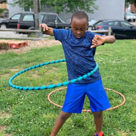 child hula hoop workout